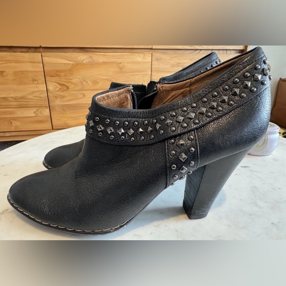 Sofft Shalene Black Studded Ankle Booties